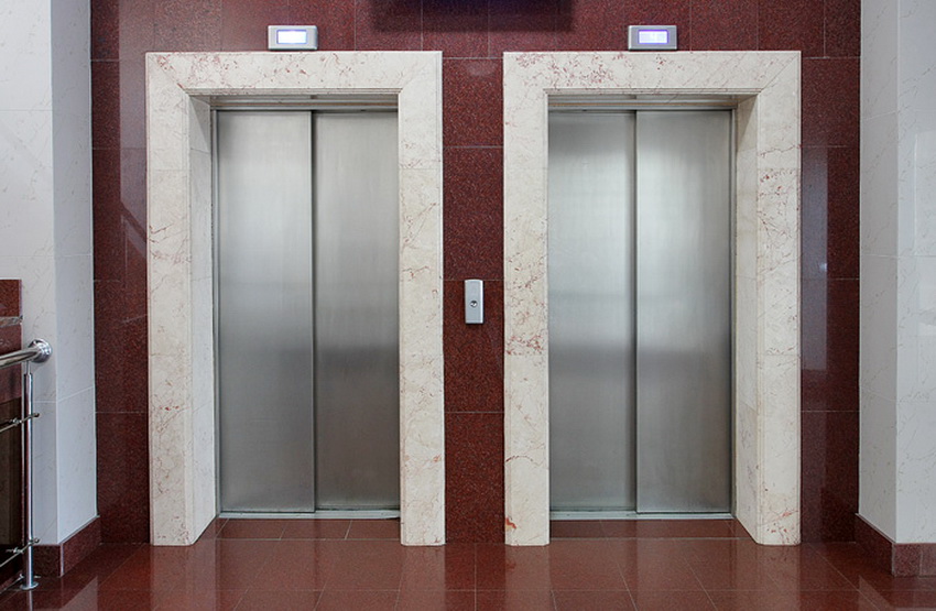 Обрамление лифта камнем гранитом или мрамором